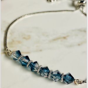 Swarovski crystal ombre blue bracelet